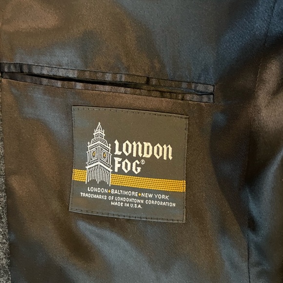 Men's Vintage London Fog Long Wool Coat Grey Made in USA Size 40 Regular - Picture 9 of 9